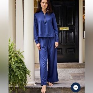 Lake Pajamas Wide Leg Lounge Pant in English Navy NWOT